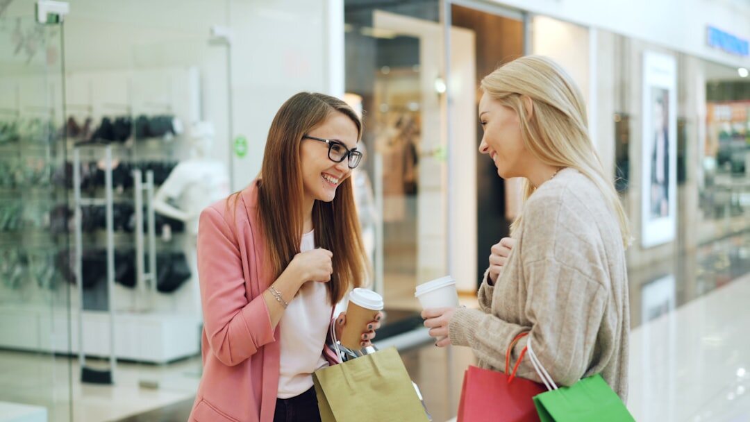 group of friends shopping