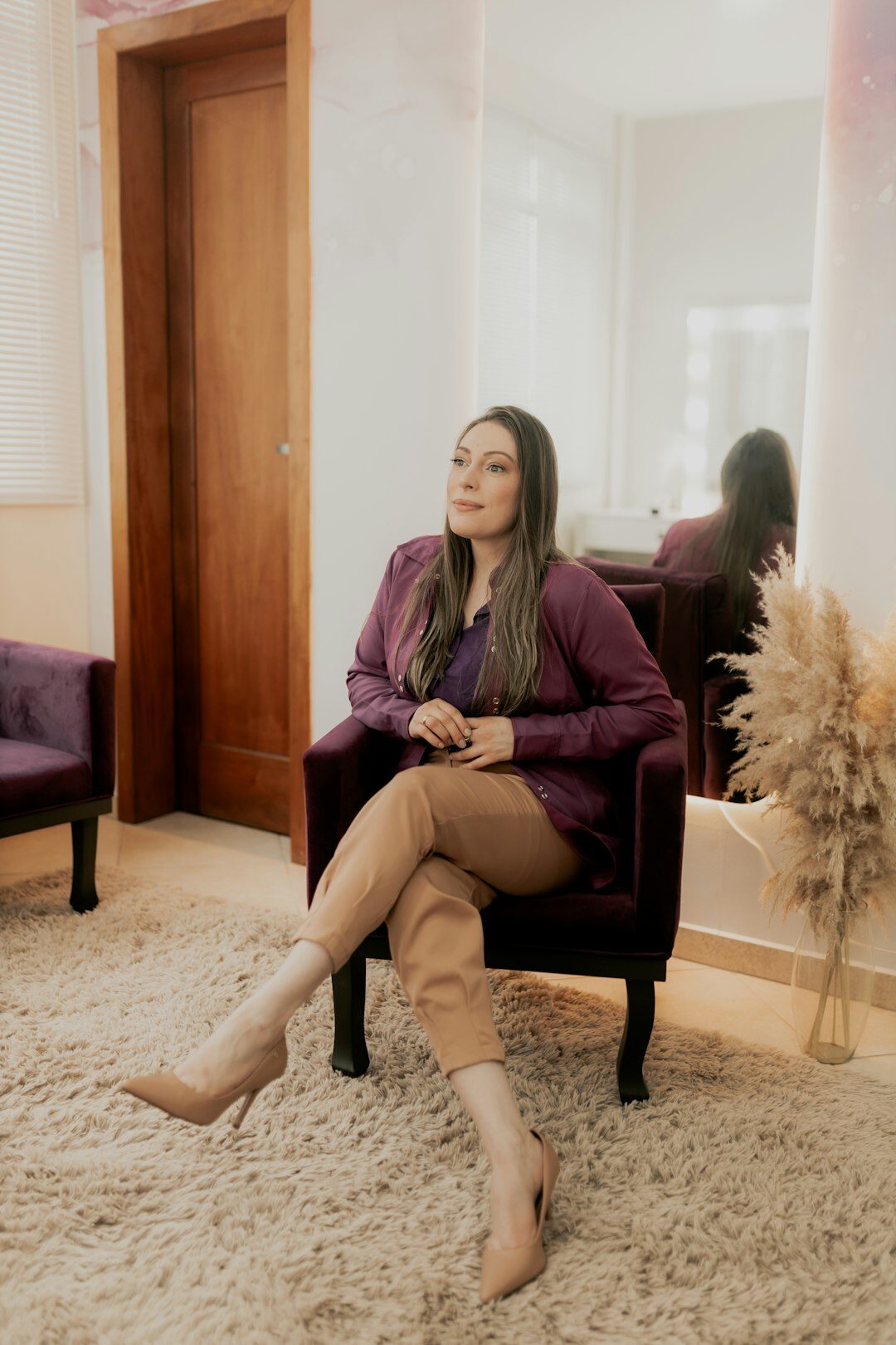 Portrait of a German female psychology researcher in an office