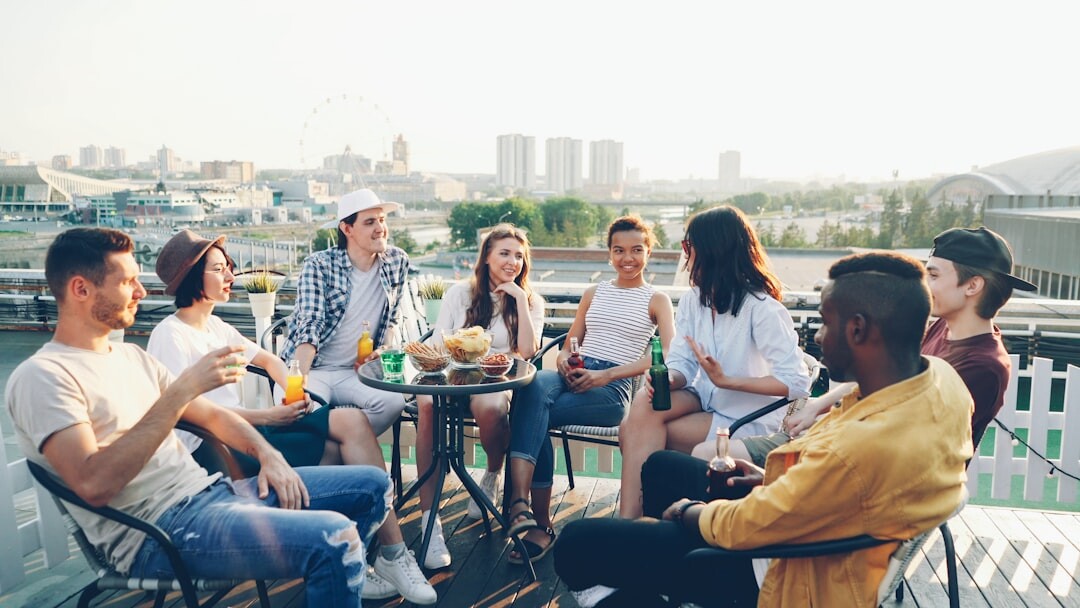 group of friends discussing
